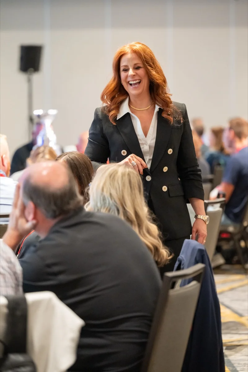 Robin Robins working the room at an MSP training event